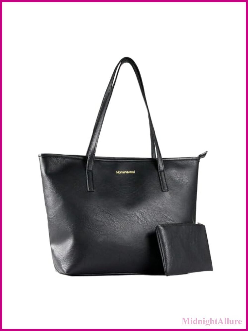 Montana West Large Vegan Leather Tote Set with Pouch for Work Travel